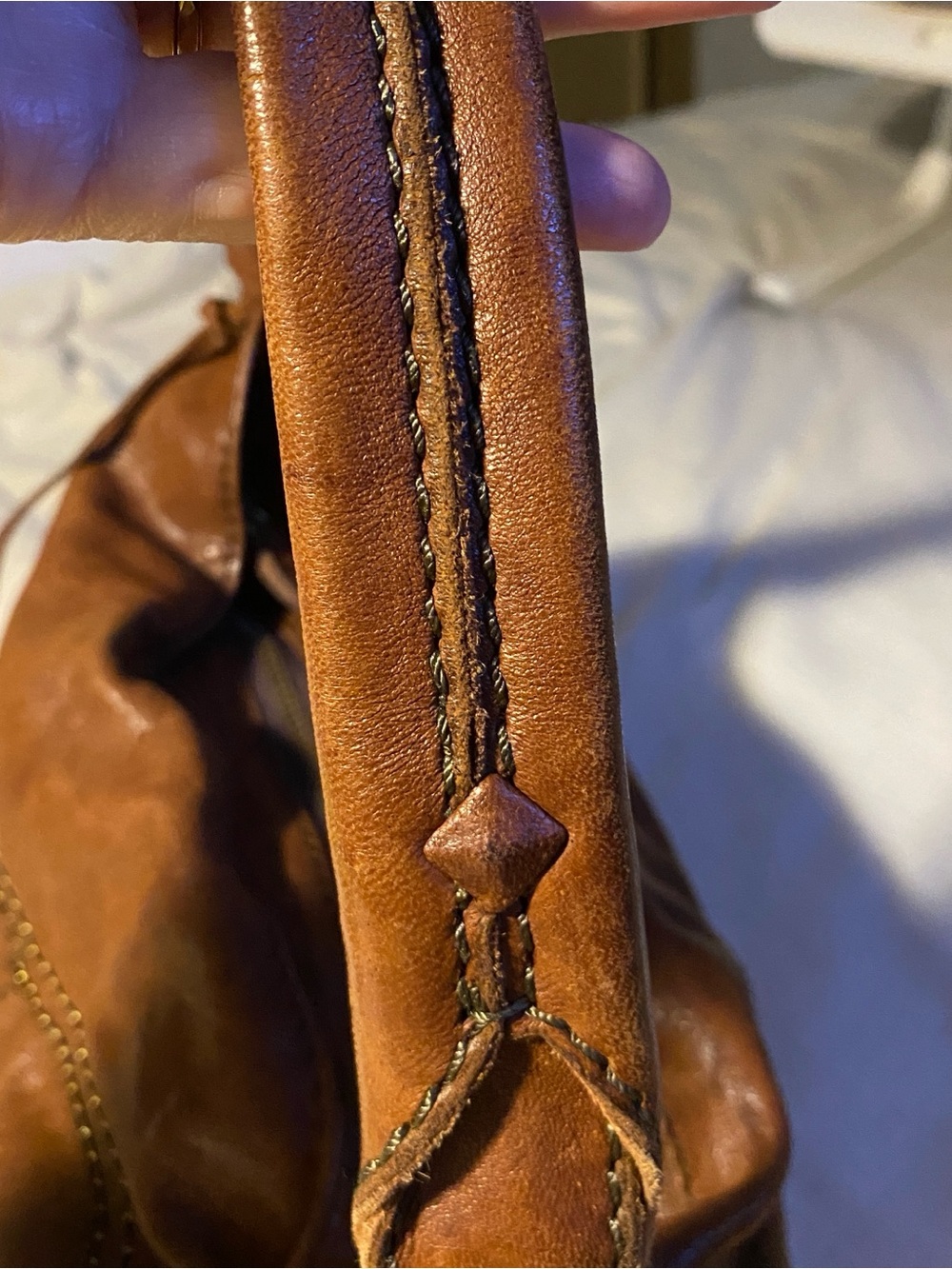 LUCKY BRAND vintage brown hobo lamb leather bag purse bohemian - Picture 10 of 13